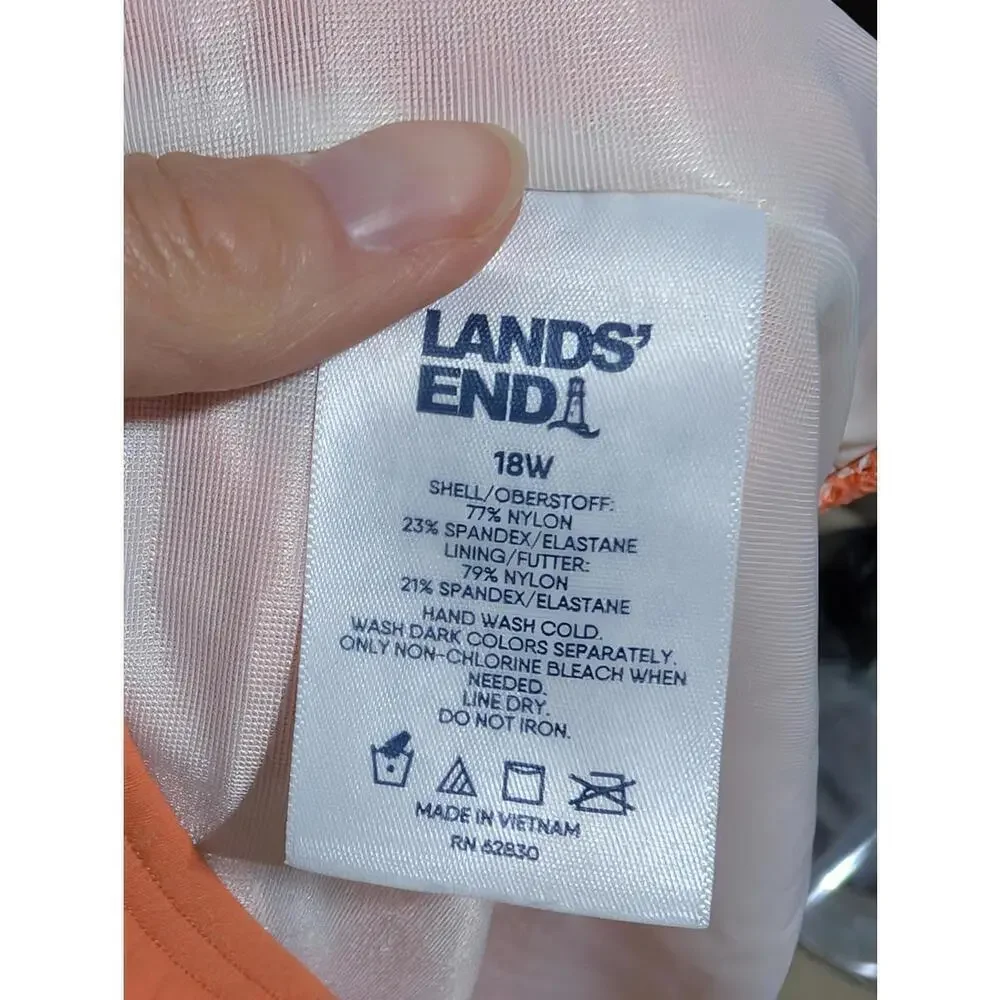 Land's End Floral Printed Two-Piece 18W Swimsuit Set